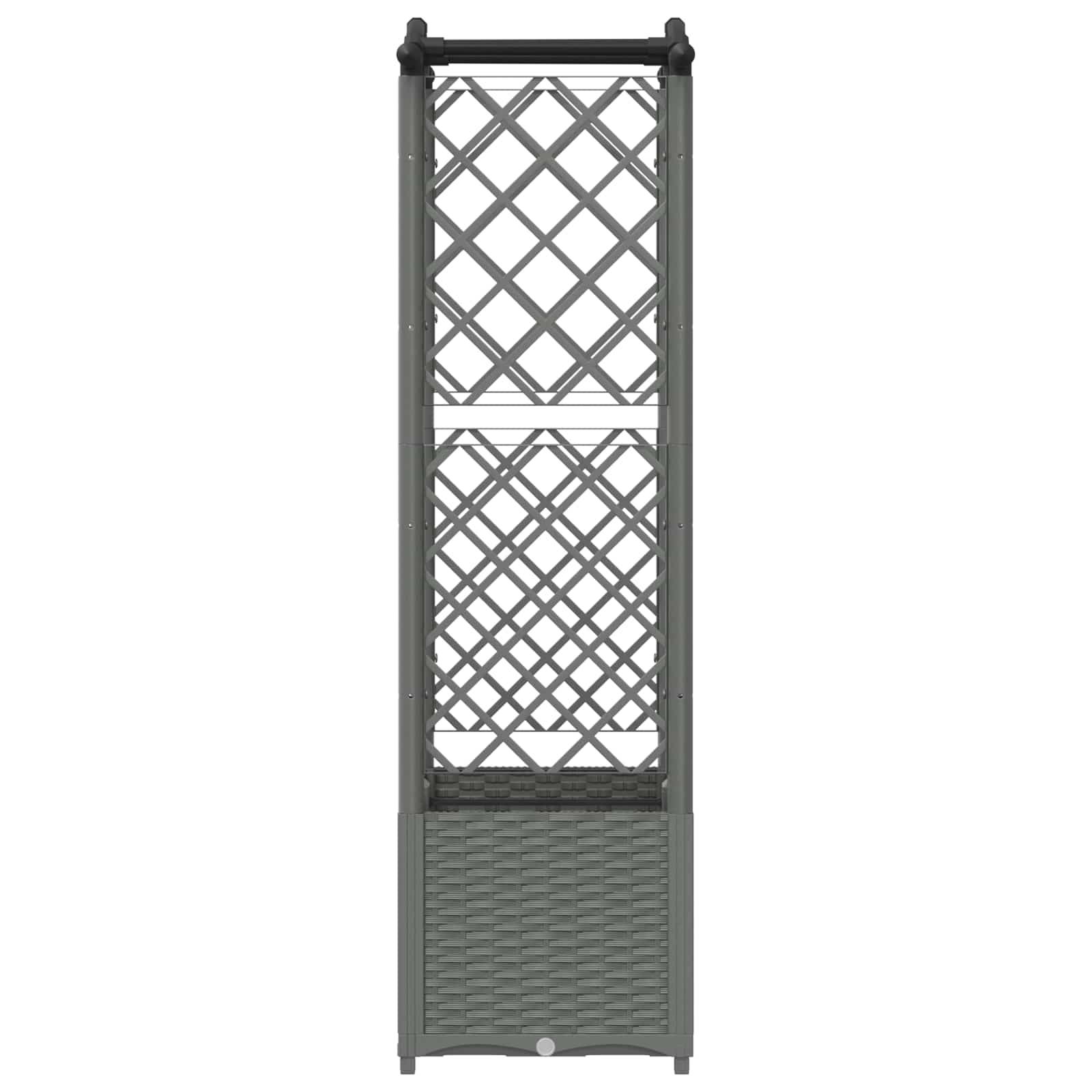 ComfortXL - Lit Potager Surélevé Treillis PP Jardin Support Plantes Toit Courbé 125x40x138cm Gris - ComfortXL Outdoor Living - Image 5