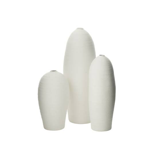 Vase Design en Ciment "Creta" 36cm Blanc - Image 2