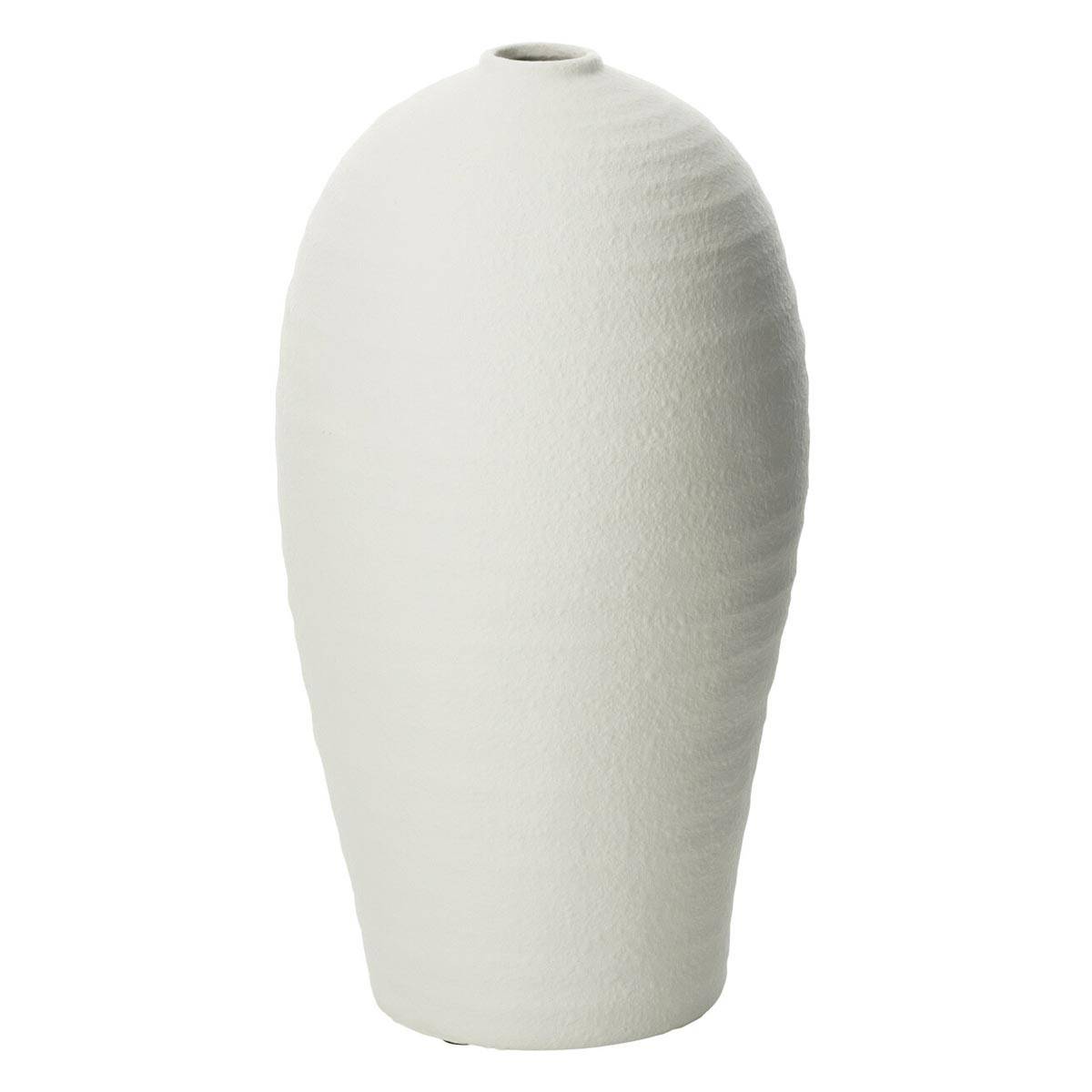 Vase Design en Ciment "Creta" 36cm Blanc - Image 1