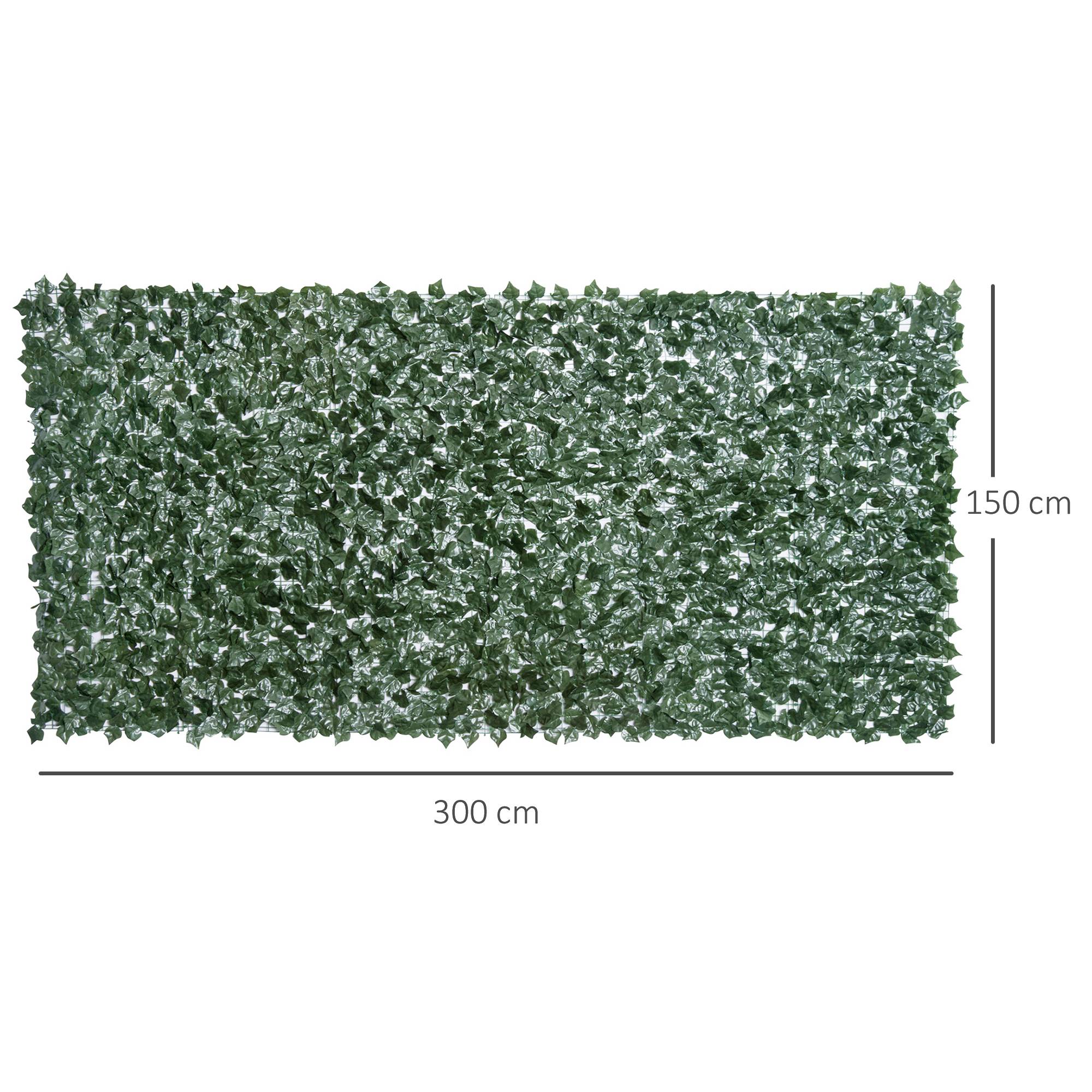 ComfortXL - Brise-vue haie artificielle en PE 300 x 150 cm vert foncé balcon terrasse clôture jardin feuillage anti-UV - Image 3
