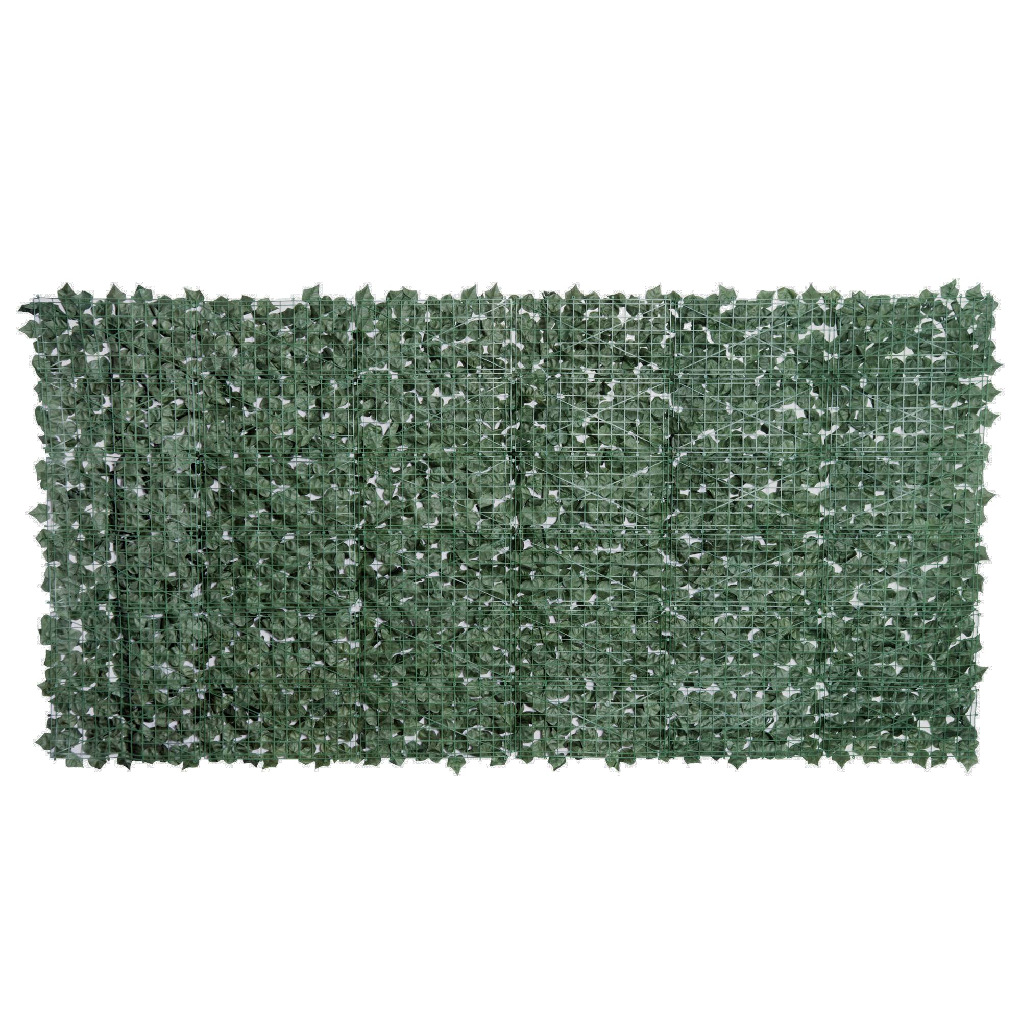ComfortXL - Brise-vue haie artificielle en PE 300 x 150 cm vert foncé balcon terrasse clôture jardin feuillage anti-UV - Image 9