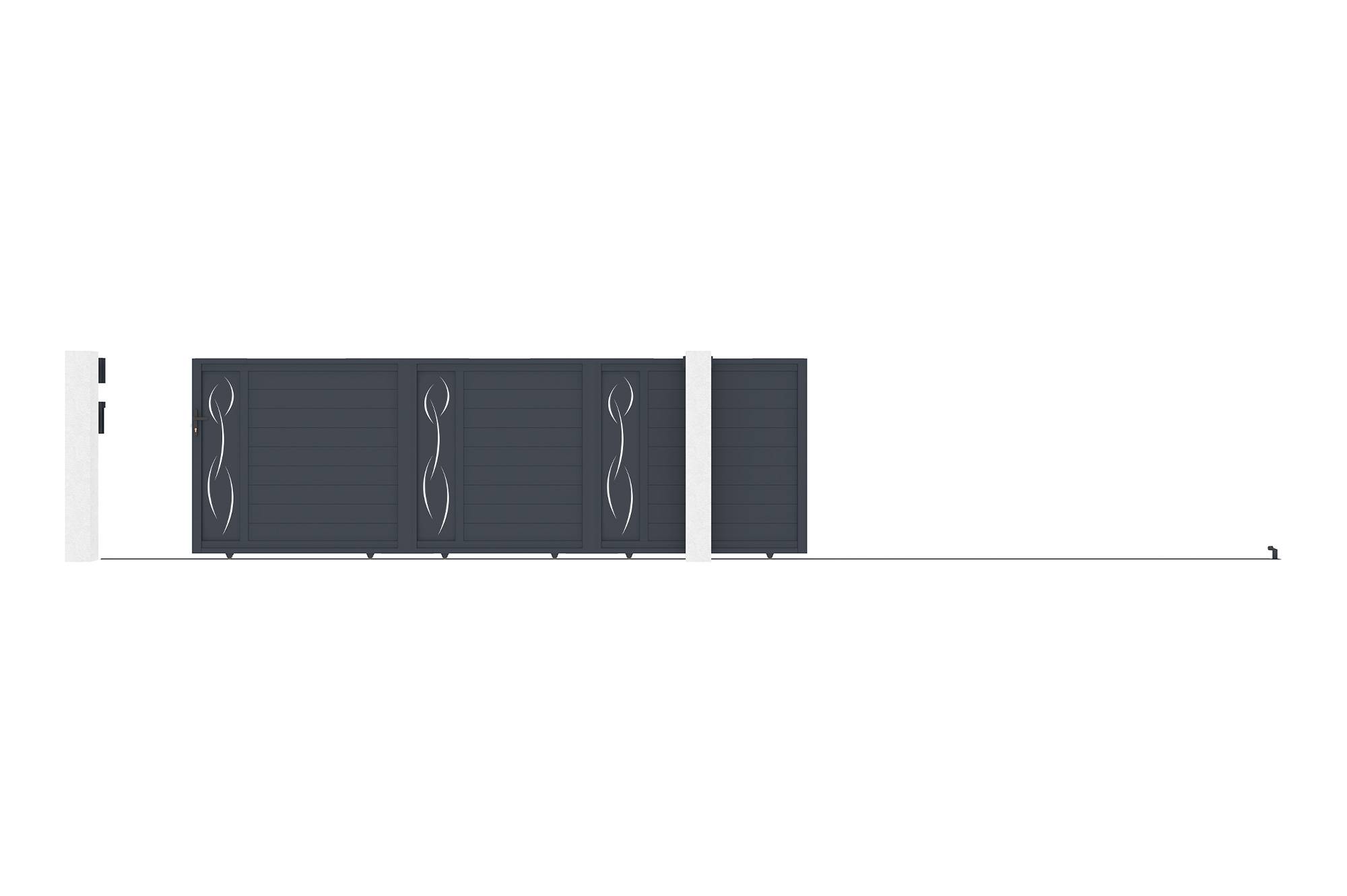 Casanoov Portail coulissant 5 m LIFE H.140 cm alu + motorisation RANGER C300 - Image 7