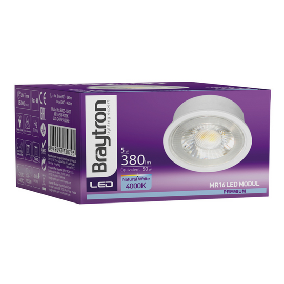Module LED 5W pour spot encastrable GU10, MR16, 4000K, 380lm, 38° - Image 7
