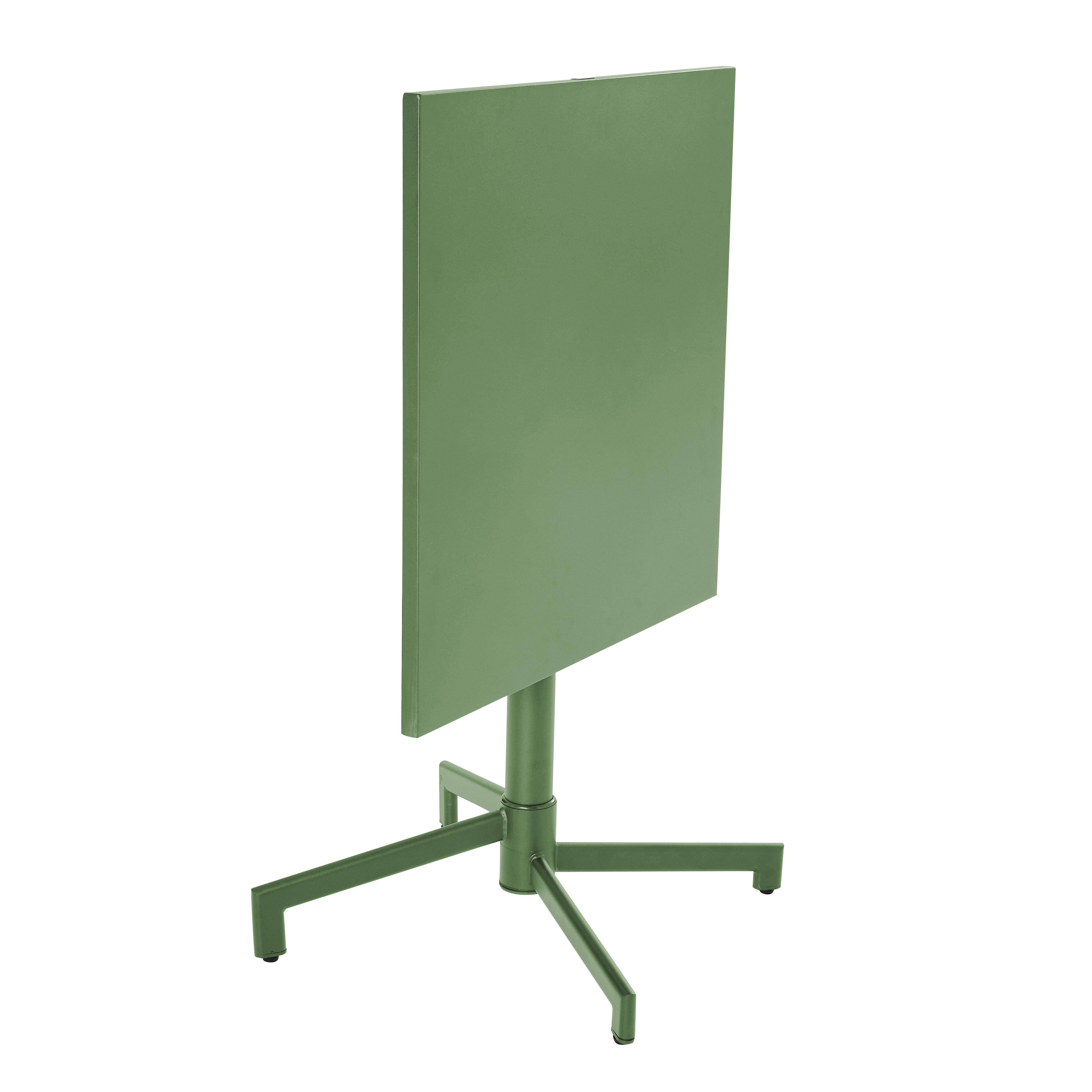 Oviala - Table de jardin bistrot avec plateau rabattable 70cm vert cactus Palavas - Oviala - Image 5
