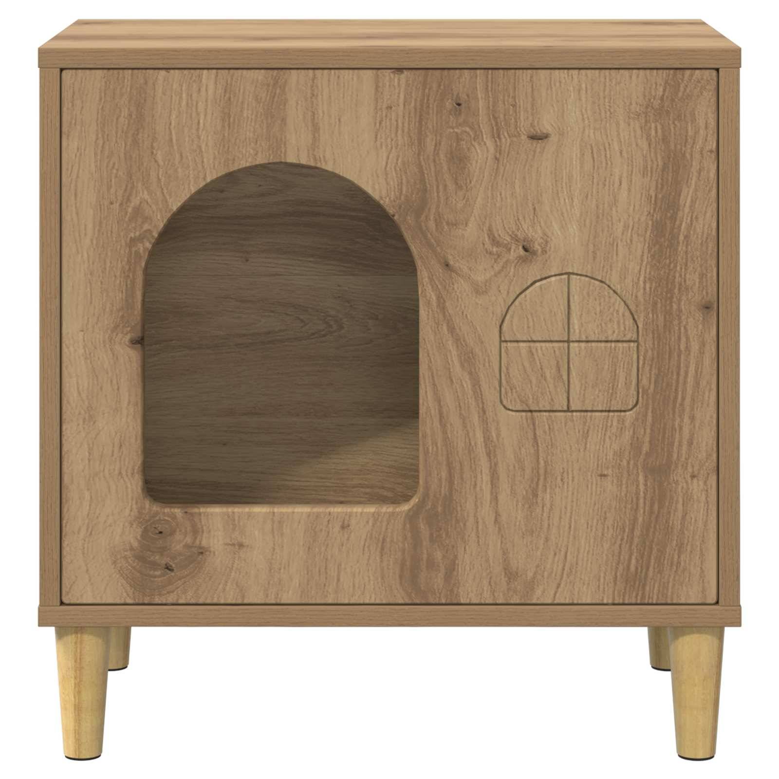 Abri Chat Intérieur Chêne Artisan Brun 52cm pour Chat Naturel Spacieux - ComfortXL Outdoor Living - Image 5