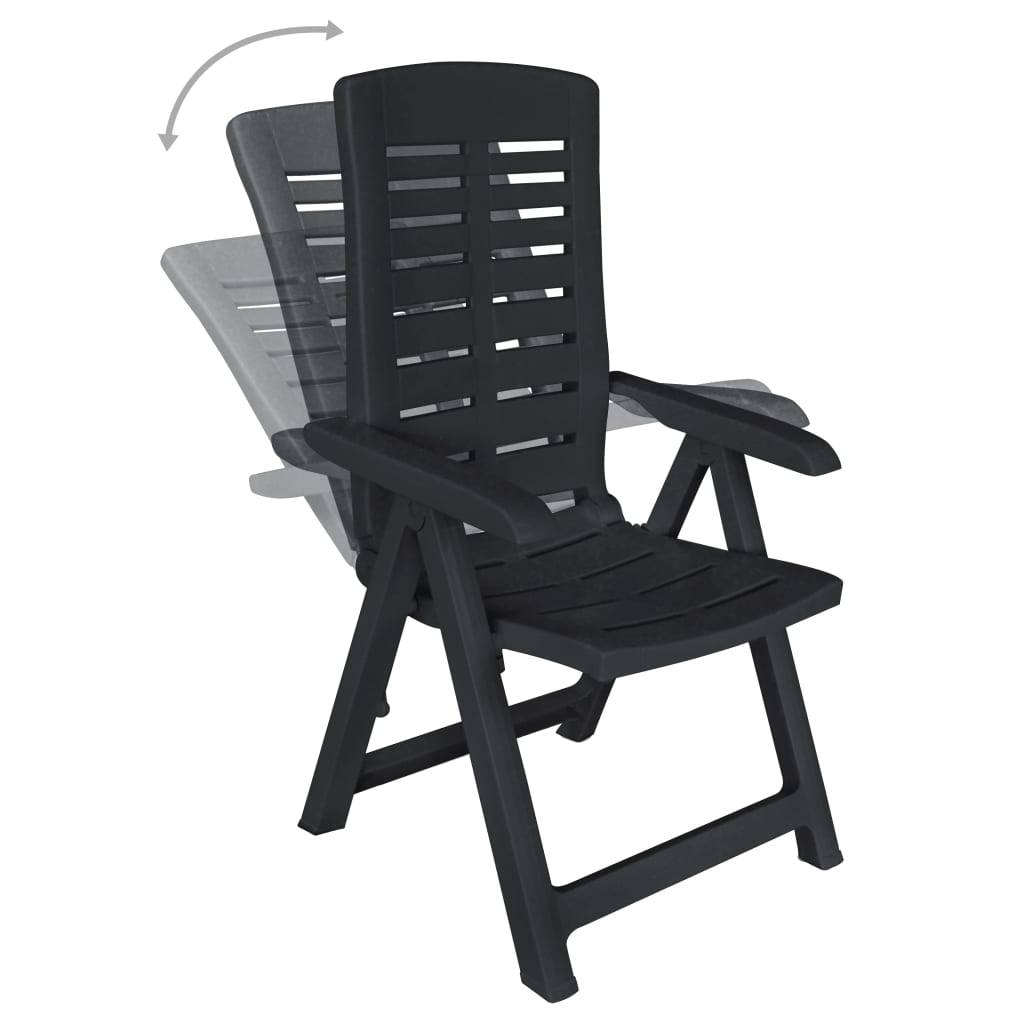 ComfortXL - Salon de Jardin 8 Personnes Plastique Table et Chaises Pliables Extérieur Anthracite – ComfortXL Outdoor Living - Image 6