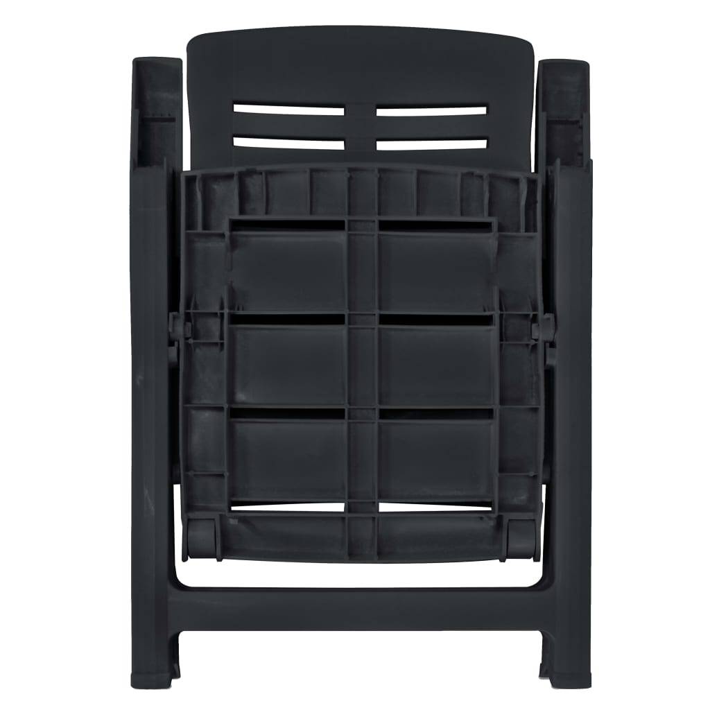 ComfortXL - Salon de Jardin 8 Personnes Plastique Table et Chaises Pliables Extérieur Anthracite – ComfortXL Outdoor Living - Image 7