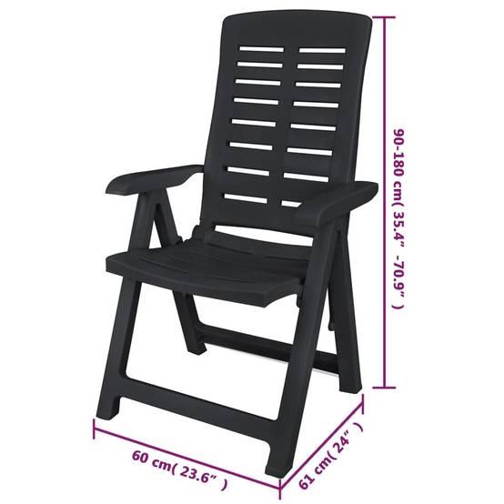 ComfortXL - Salon de Jardin 8 Personnes Plastique Table et Chaises Pliables Extérieur Anthracite – ComfortXL Outdoor Living - Image 5
