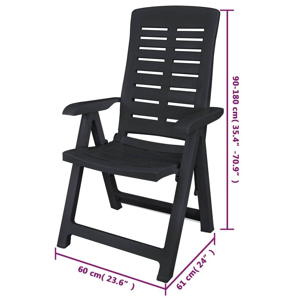 ComfortXL - Salon de Jardin 8 Personnes Plastique Table et Chaises Pliables Extérieur Anthracite – ComfortXL Outdoor Living - Image 5