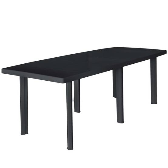 ComfortXL - Salon de Jardin 8 Personnes Plastique Table et Chaises Pliables Extérieur Anthracite – ComfortXL Outdoor Living - Image 10