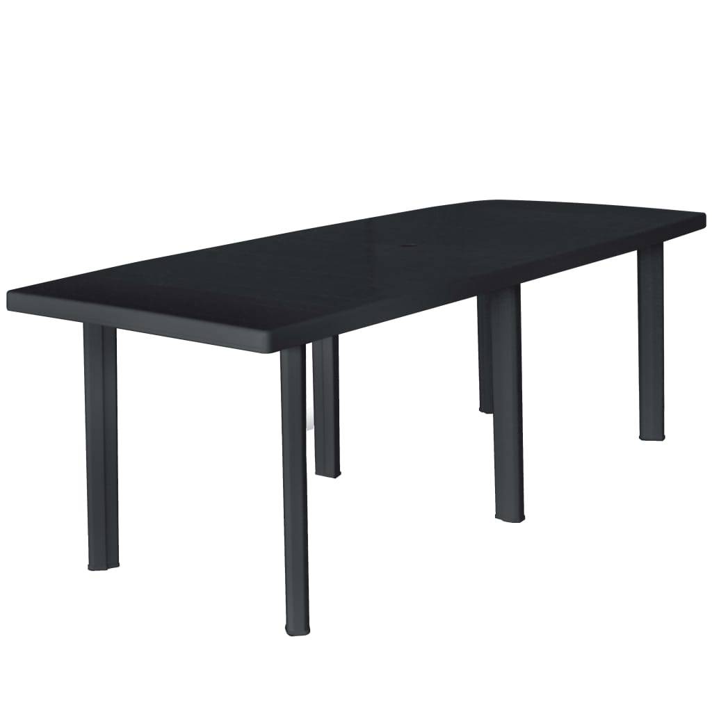 ComfortXL - Salon de Jardin 8 Personnes Plastique Table et Chaises Pliables Extérieur Anthracite – ComfortXL Outdoor Living - Image 10