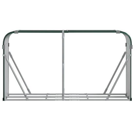 Range-bûches en acier galvanisé pour jardin 180x45x100 cm Vert – ComfortXL Outdoor Living - Image 4