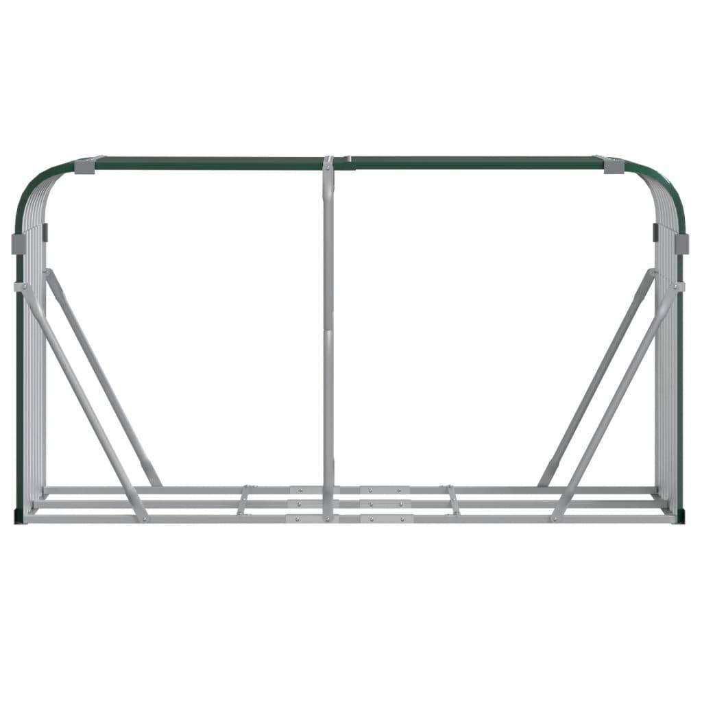 Range-bûches en acier galvanisé pour jardin 180x45x100 cm Vert – ComfortXL Outdoor Living - Image 4