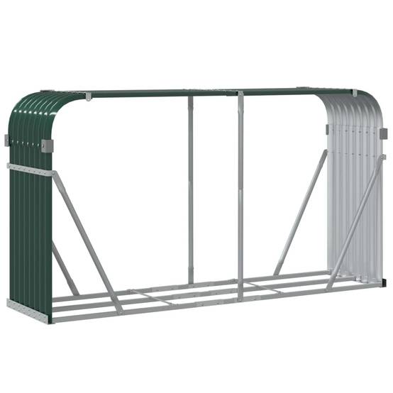 Range-bûches en acier galvanisé pour jardin 180x45x100 cm Vert – ComfortXL Outdoor Living - Image 6