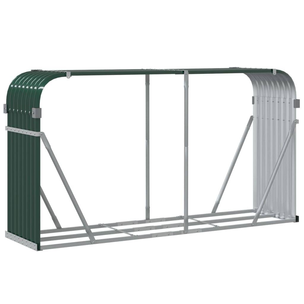 Range-bûches en acier galvanisé pour jardin 180x45x100 cm Vert – ComfortXL Outdoor Living - Image 6
