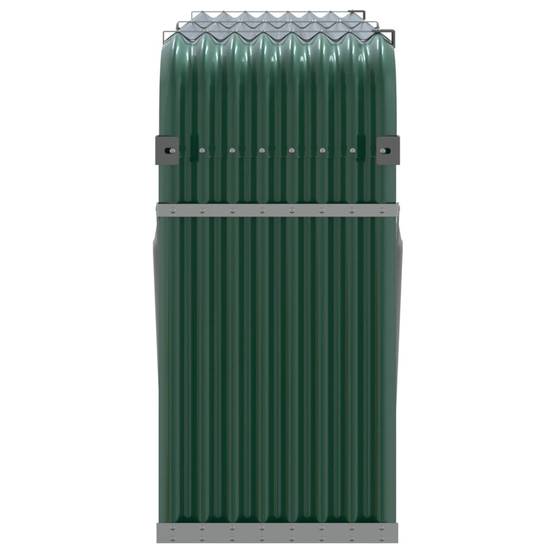 Range-bûches en acier galvanisé pour jardin 180x45x100 cm Vert – ComfortXL Outdoor Living - Image 5