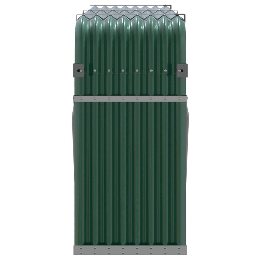 Range-bûches en acier galvanisé pour jardin 180x45x100 cm Vert – ComfortXL Outdoor Living - Image 5