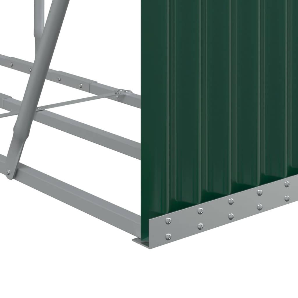 Range-bûches en acier galvanisé pour jardin 180x45x100 cm Vert – ComfortXL Outdoor Living - Image 7