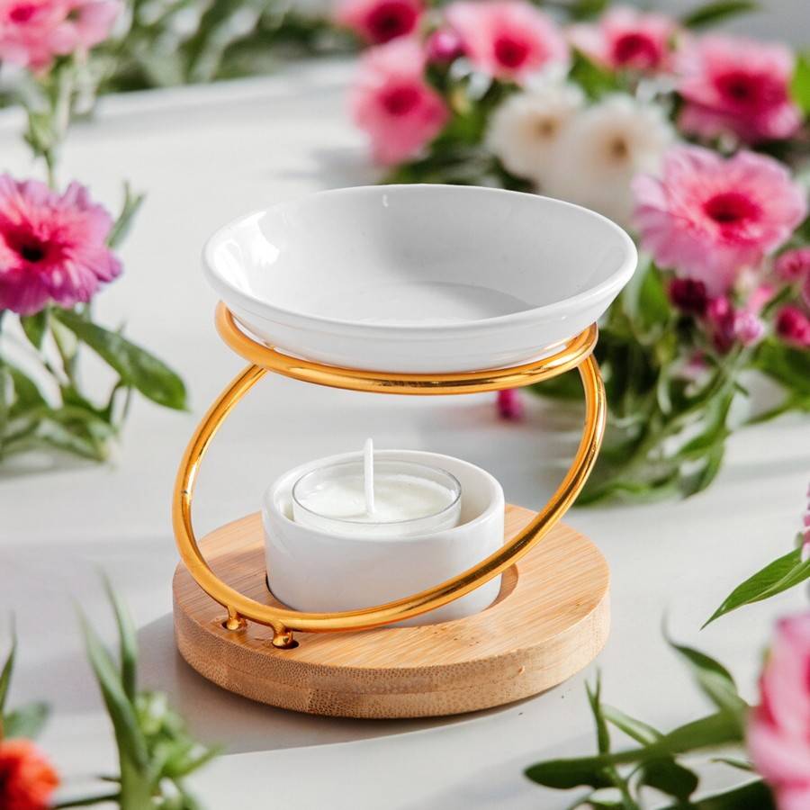 Brûle-Parfum Hula 50 ml - Série Simplicity - Brûleur Aromathérapie - Eléments amovibles - Matériaux naturels - Création Authentique - Image 1
