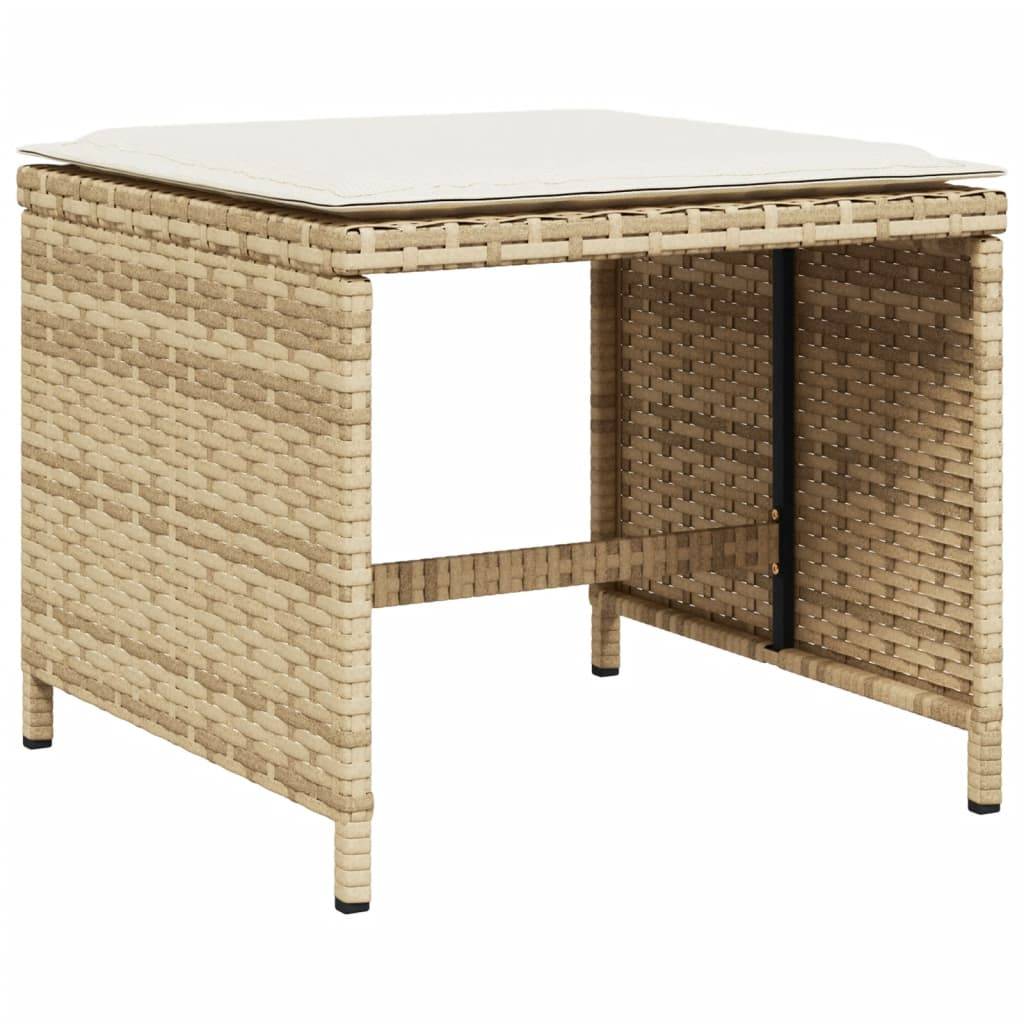 ComfortXL - Salon de Jardin Encastrable 10 Personnes en Résine Tressée Beige, Table 6 Chaises et 4 Tabourets – ComfortXL Outdoor Living - Image 6