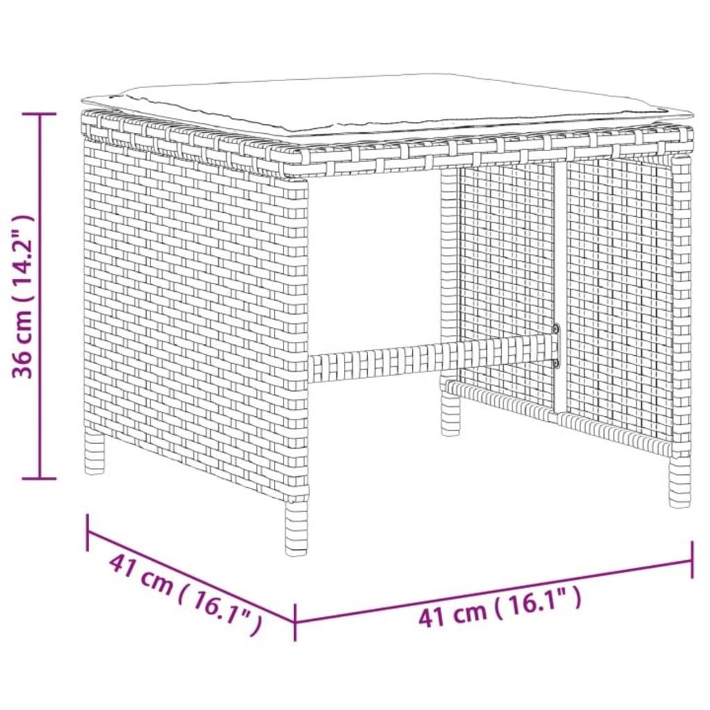 ComfortXL - Salon de Jardin Encastrable 10 Personnes en Résine Tressée Beige, Table 6 Chaises et 4 Tabourets – ComfortXL Outdoor Living - Image 5