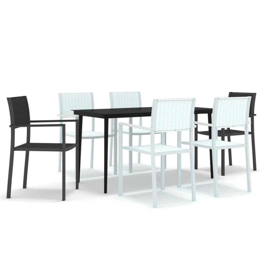 Ensemble Repas 6P 140cm Plastique Aspect Rotin Bicolore – ComfortXL Outdoor Living - Image 2