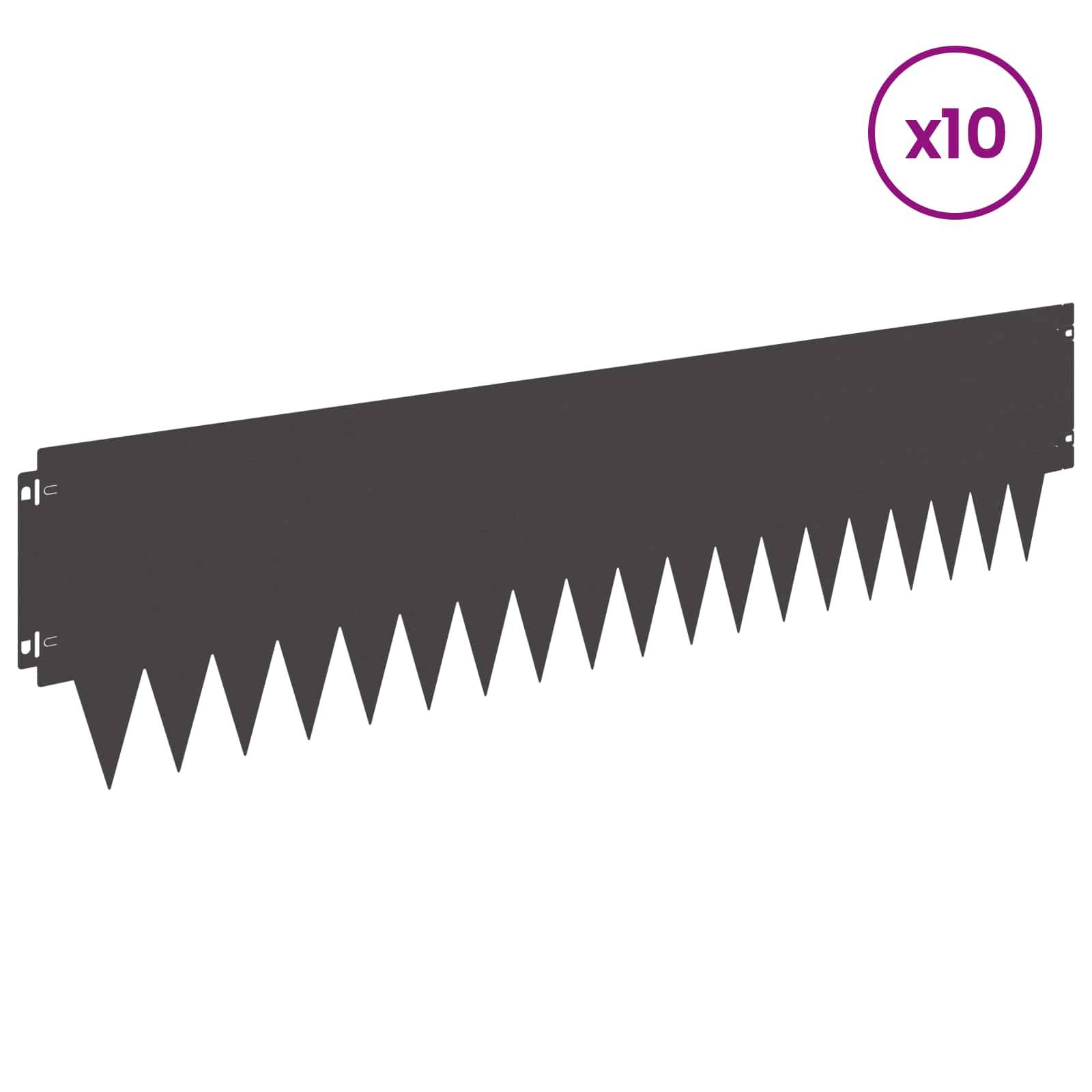 Bordure de jardin métal aménagement extérieur séparation emboîtable 10pcs 103x25cm noir - ComfortXL Outdoor Living - Image 3