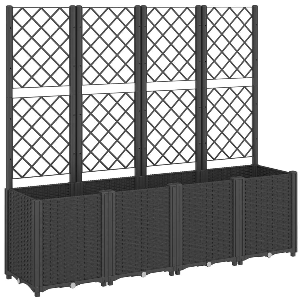 Vidaxl - Jardinière avec treillis noir 160x40x140 cm PP vidaXL 367873 - Image 2