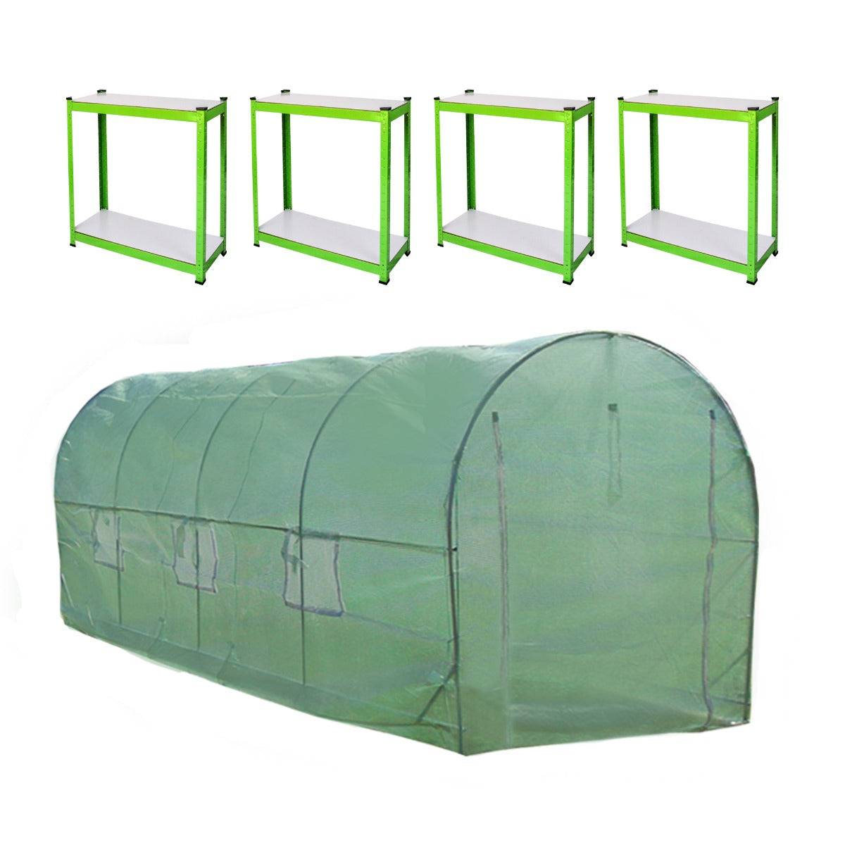 Monstershop - Serre Polytunnel 25mm 6m x 3m avec Étagères - Imagen 1