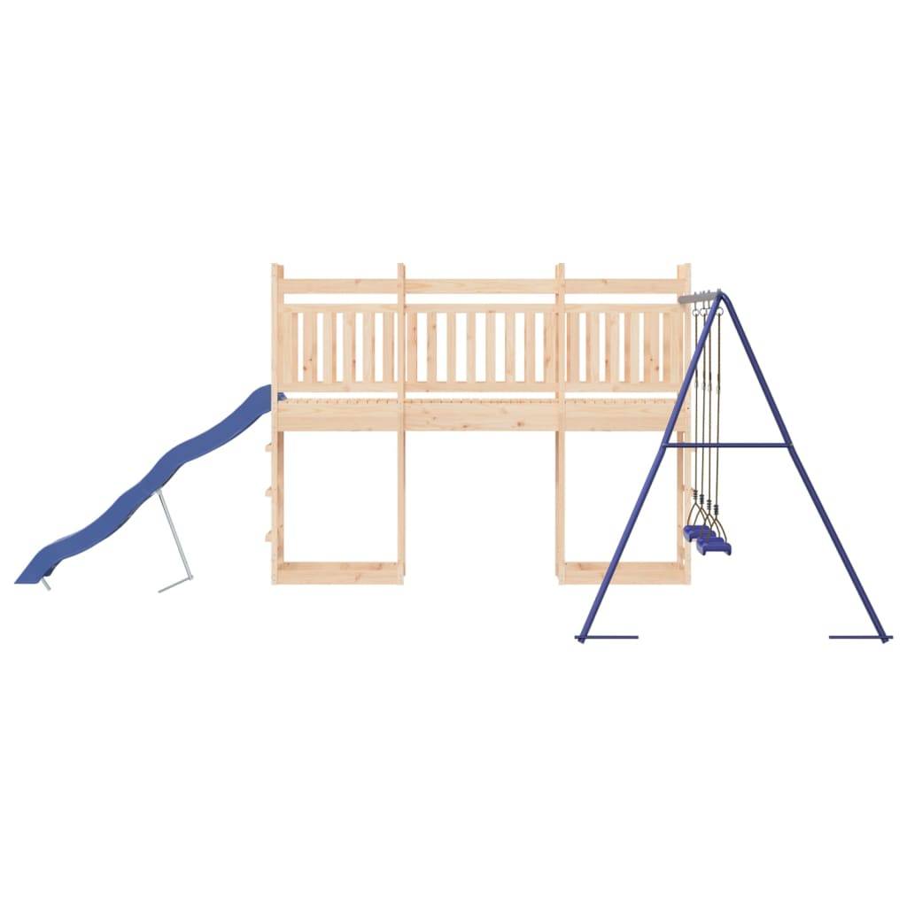 Helloshop26 - Aire de jeux d'extérieur balançoires toboggan portiques robuste jeux 314 x 535 x 207 cm bois de pin massif - Imagen 5