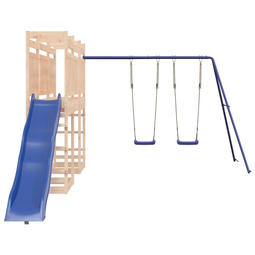Helloshop26 - Aire de jeux d'extérieur balançoires toboggan portiques robuste jeux 314 x 535 x 207 cm bois de pin massif - Imagen 2
