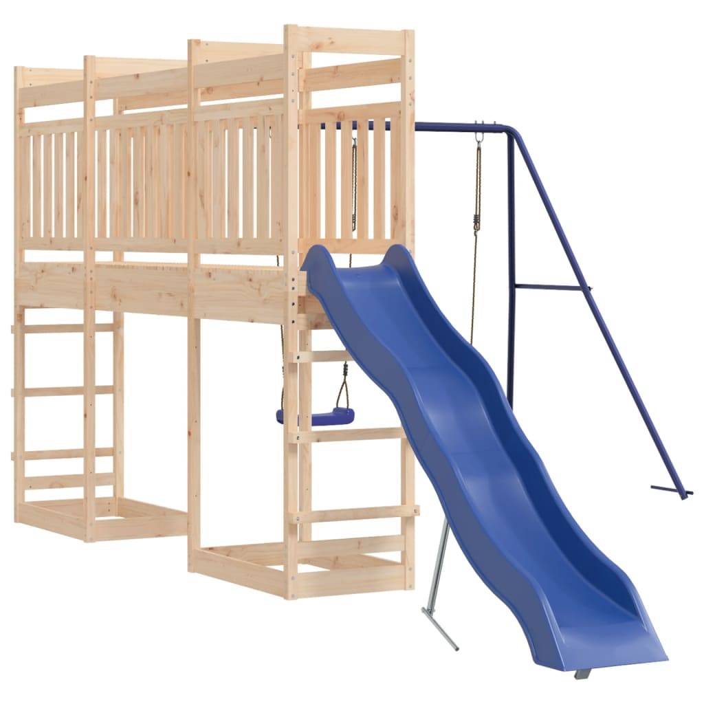 Helloshop26 - Aire de jeux d'extérieur balançoires toboggan portiques robuste jeux 314 x 535 x 207 cm bois de pin massif - Imagen 3