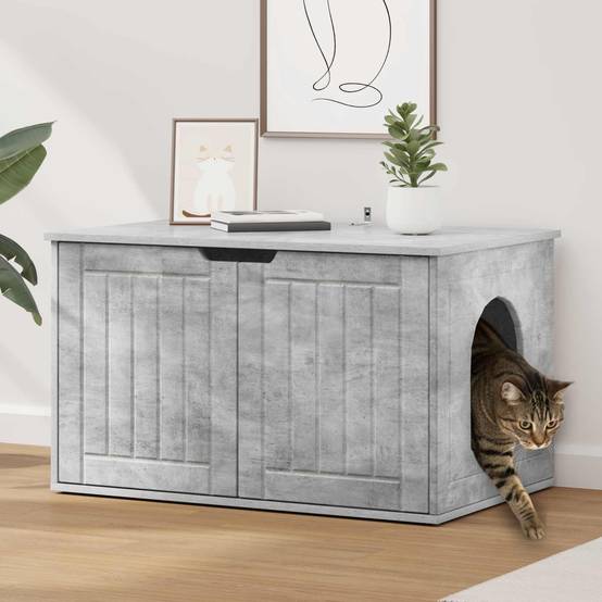 Chatiere bois gris 85 x 55 x 50,5 cm - Prolenta premium p367.9 - Image 2