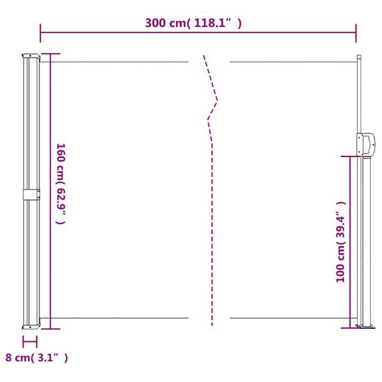 Maison Chic - Store Banne - Auvent latéral rétractable beige 160x300 cm - MEUBLE PRO - Image 10