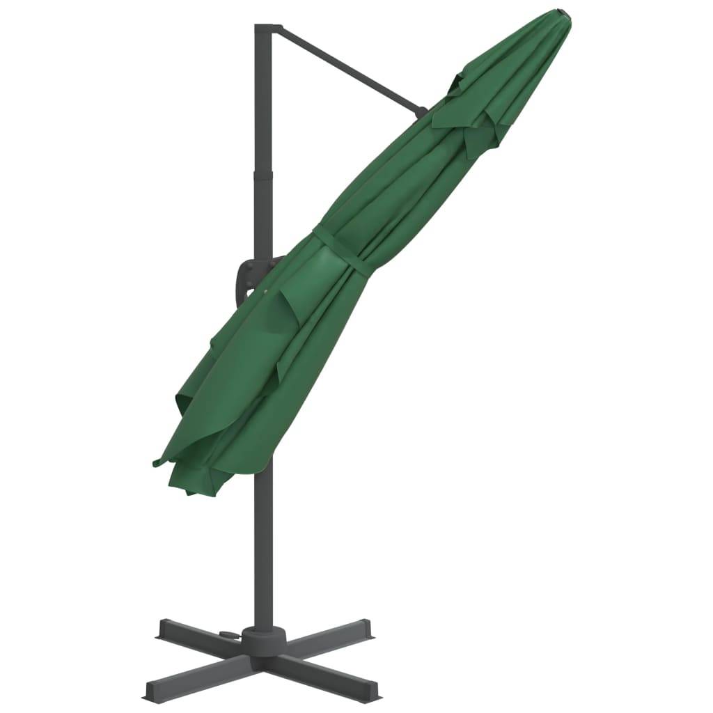 Helloshop26 - Parasol meuble de jardin déporté avec mât en aluminium 400 x 300 cm vert - Imagen 4