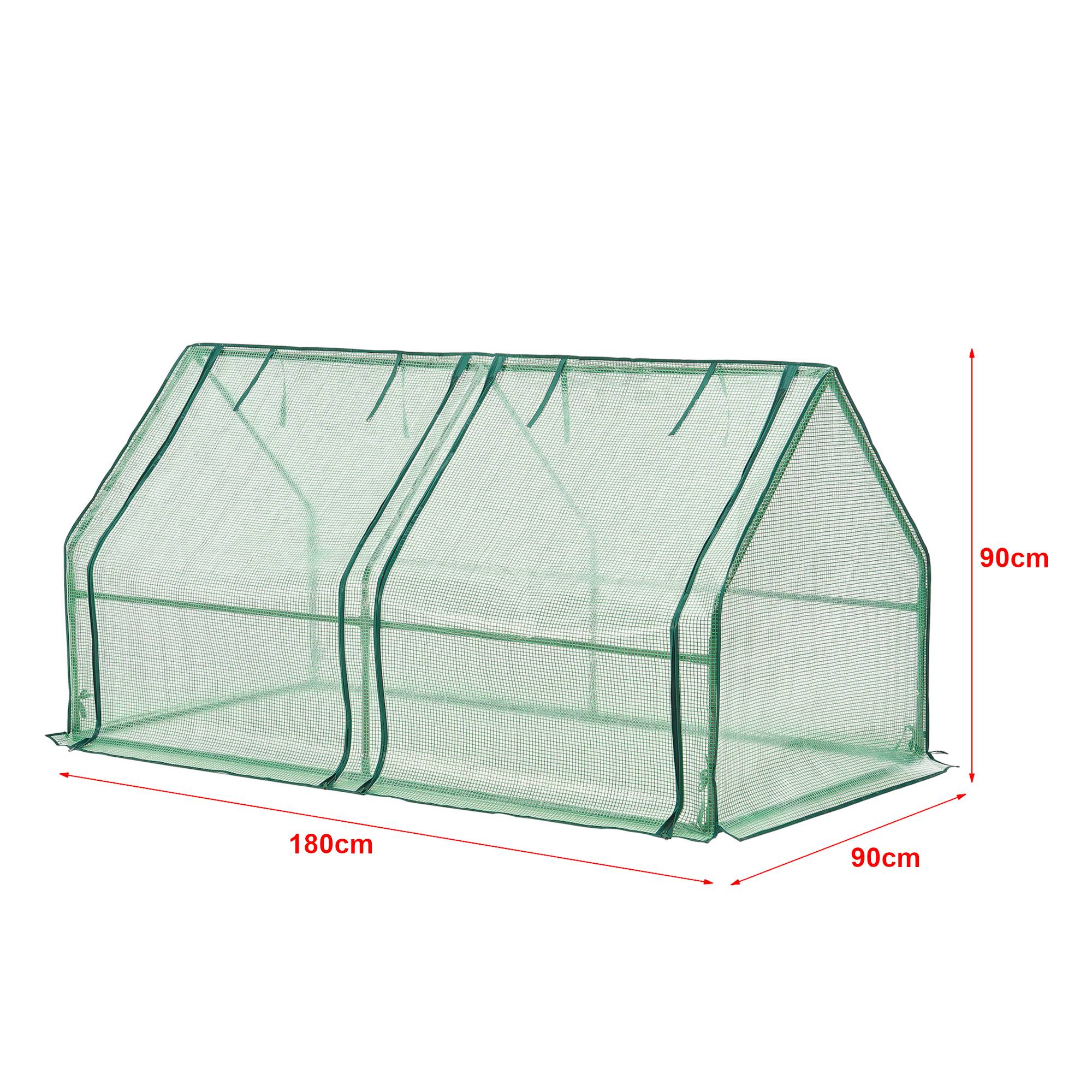 Châssis de jardin Nissewaard à 2 fenêtres en acier et polyéthylène 180 x 90 x 90 cm vert [en.casa] - Image 4