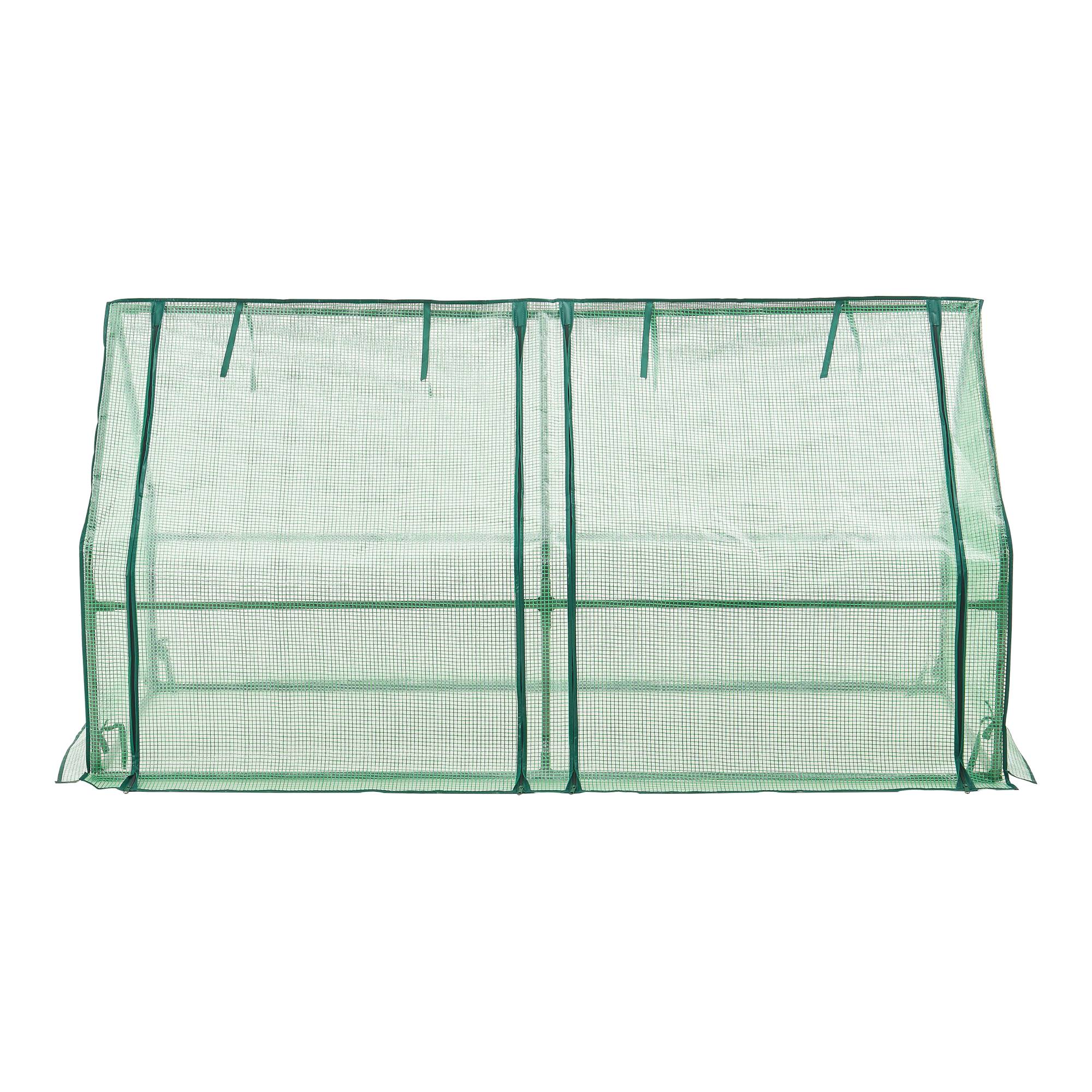 Châssis de jardin Nissewaard à 2 fenêtres en acier et polyéthylène 180 x 90 x 90 cm vert [en.casa] - Image 5