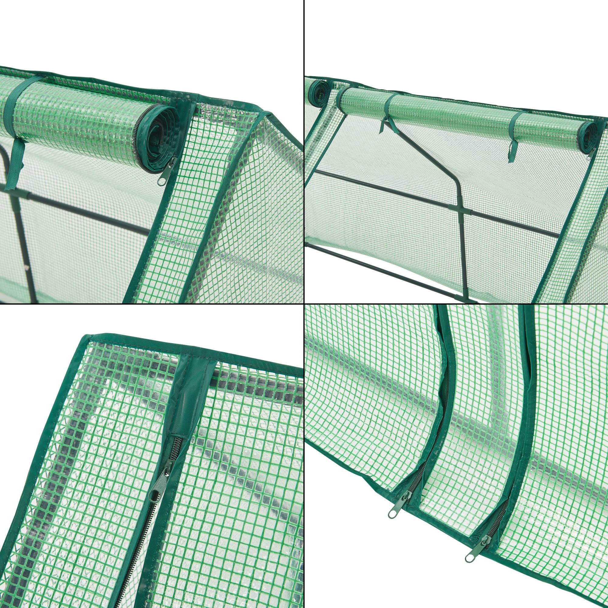 Châssis de jardin Nissewaard à 2 fenêtres en acier et polyéthylène 180 x 90 x 90 cm vert [en.casa] - Image 7