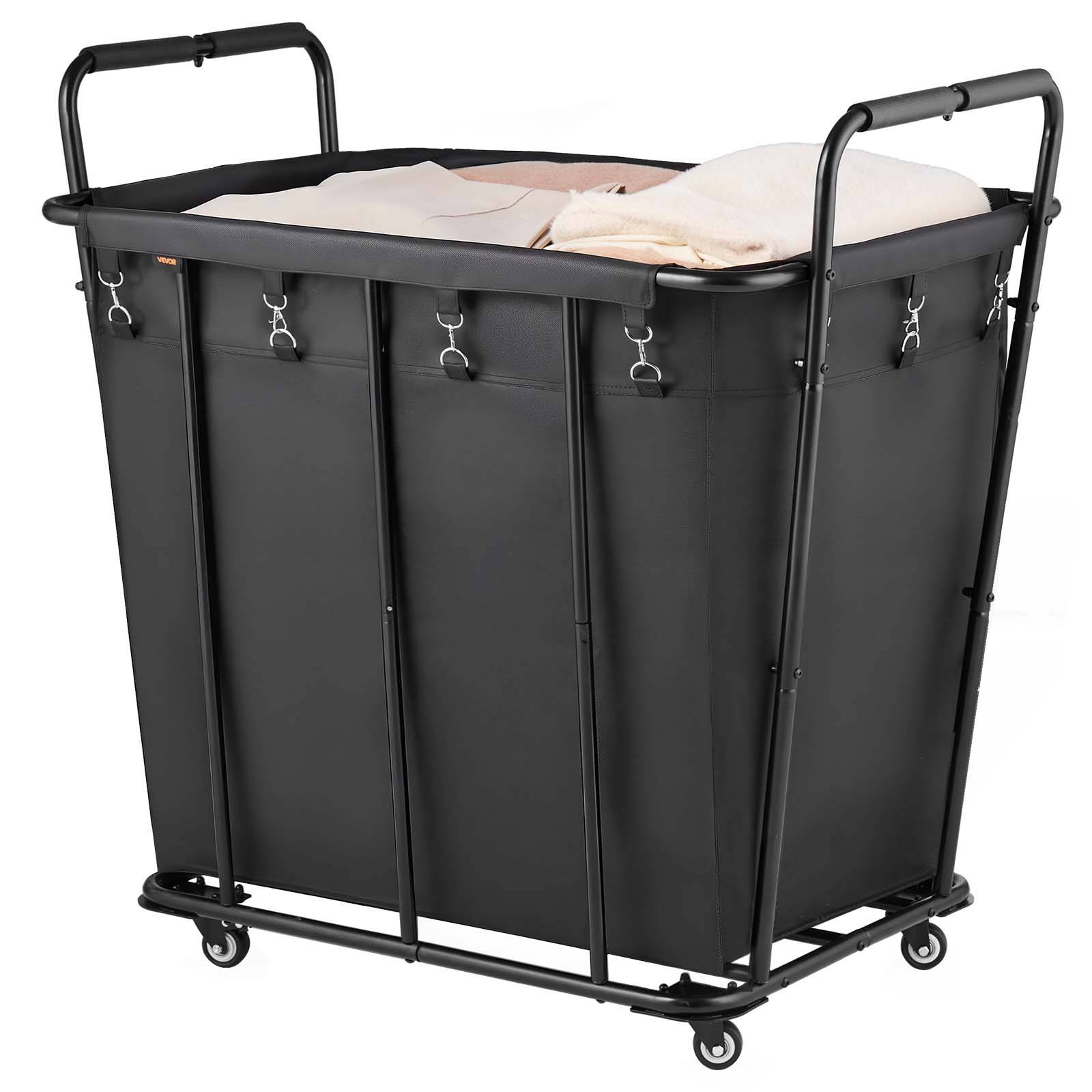 Vevor - VEVOR Chariot à linge panier à linge mobile avec doublure 117,9 kg 300 L noir - Image 1