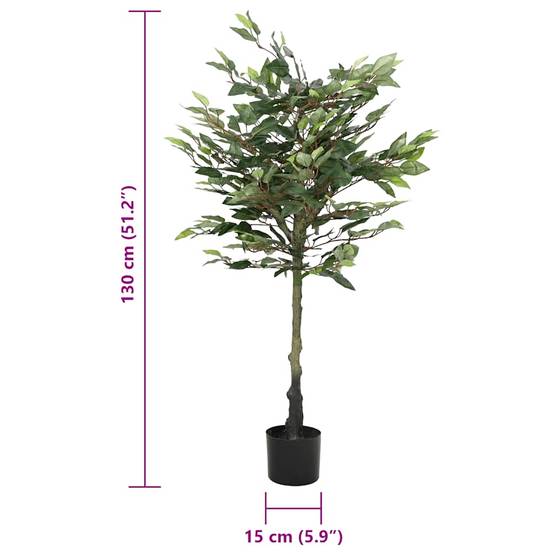 Vidaxl - Ficus artificiel 480 feuilles 130 cm vert - Image 3