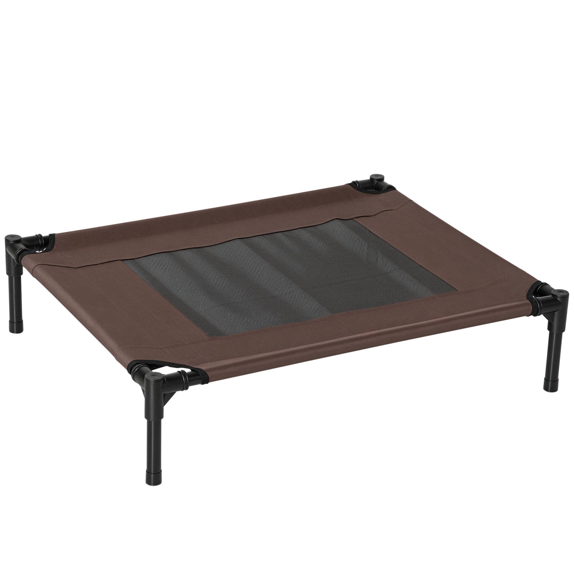 Lit surélevé chien chat métal tissu oxford aéré usage intérieur extérieur 76cm marron - ComfortXL Outdoor Living