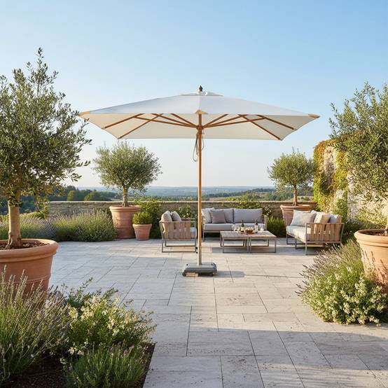 Parasol droit écru 3x3 m Pegasia - Gecko Jardin - Imagen 8