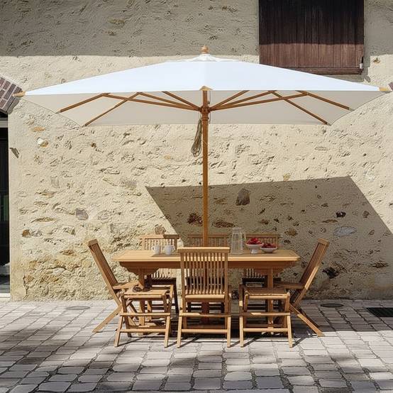 Parasol droit écru 3x3 m Pegasia - Gecko Jardin - Imagen 4