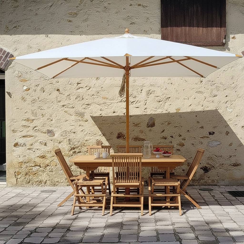 Parasol droit écru 3x3 m Pegasia - Gecko Jardin - Imagen 4