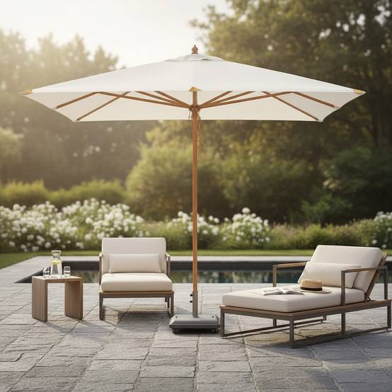 Parasol droit écru 3x3 m Pegasia - Gecko Jardin - Imagen 7