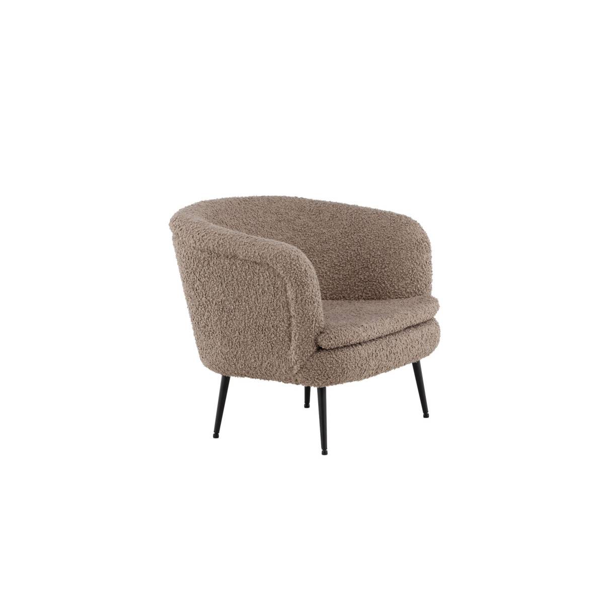 Paris Prix - Fauteuil Design Bouclette "Nordkoster" 81cm Beige Foncé - Image 4