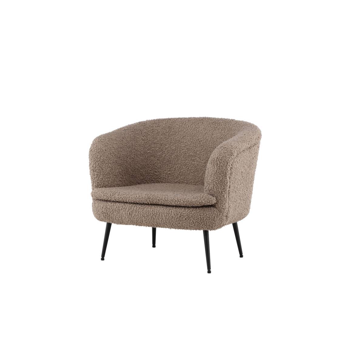 Paris Prix - Fauteuil Design Bouclette "Nordkoster" 81cm Beige Foncé - Image 6