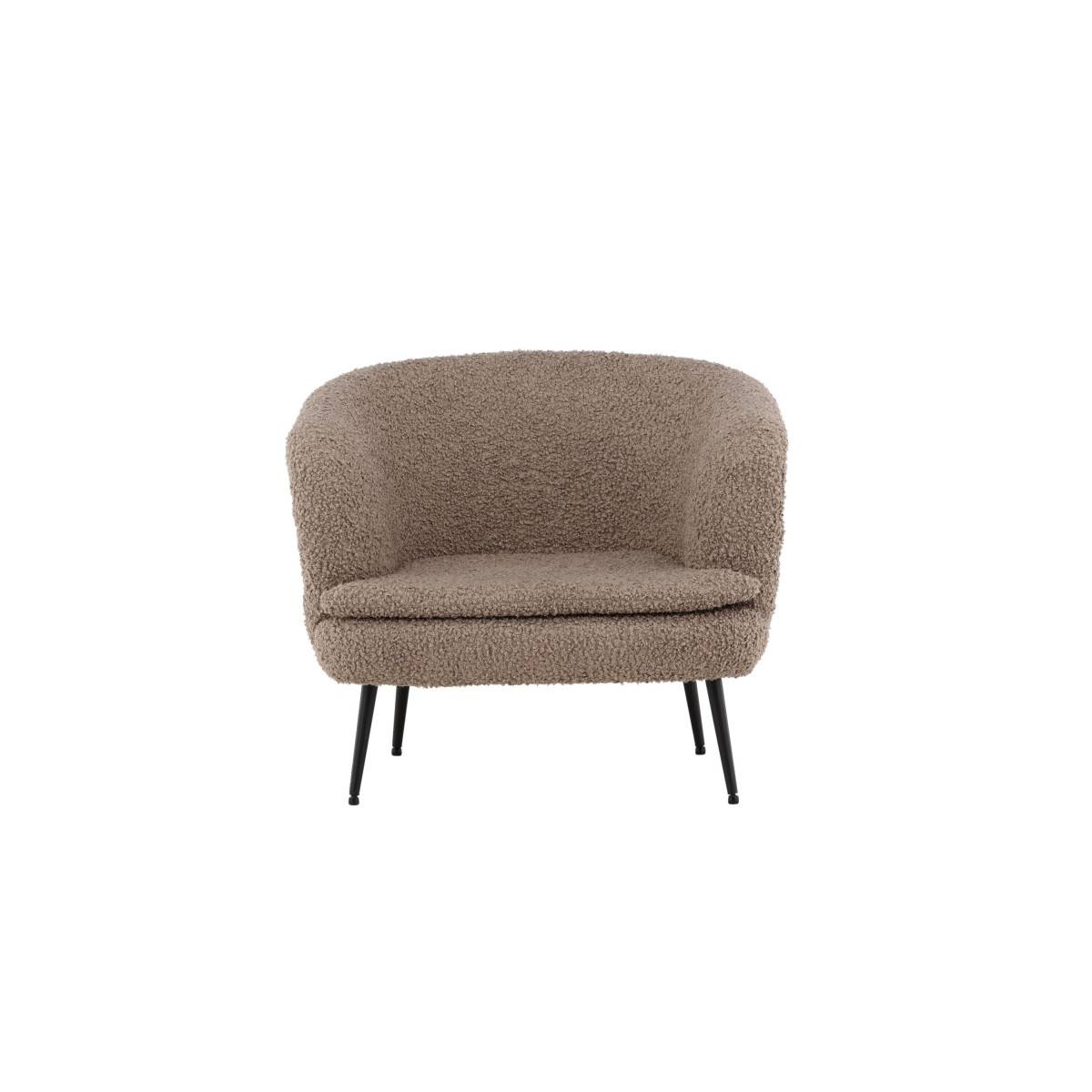 Paris Prix - Fauteuil Design Bouclette "Nordkoster" 81cm Beige Foncé - Image 5