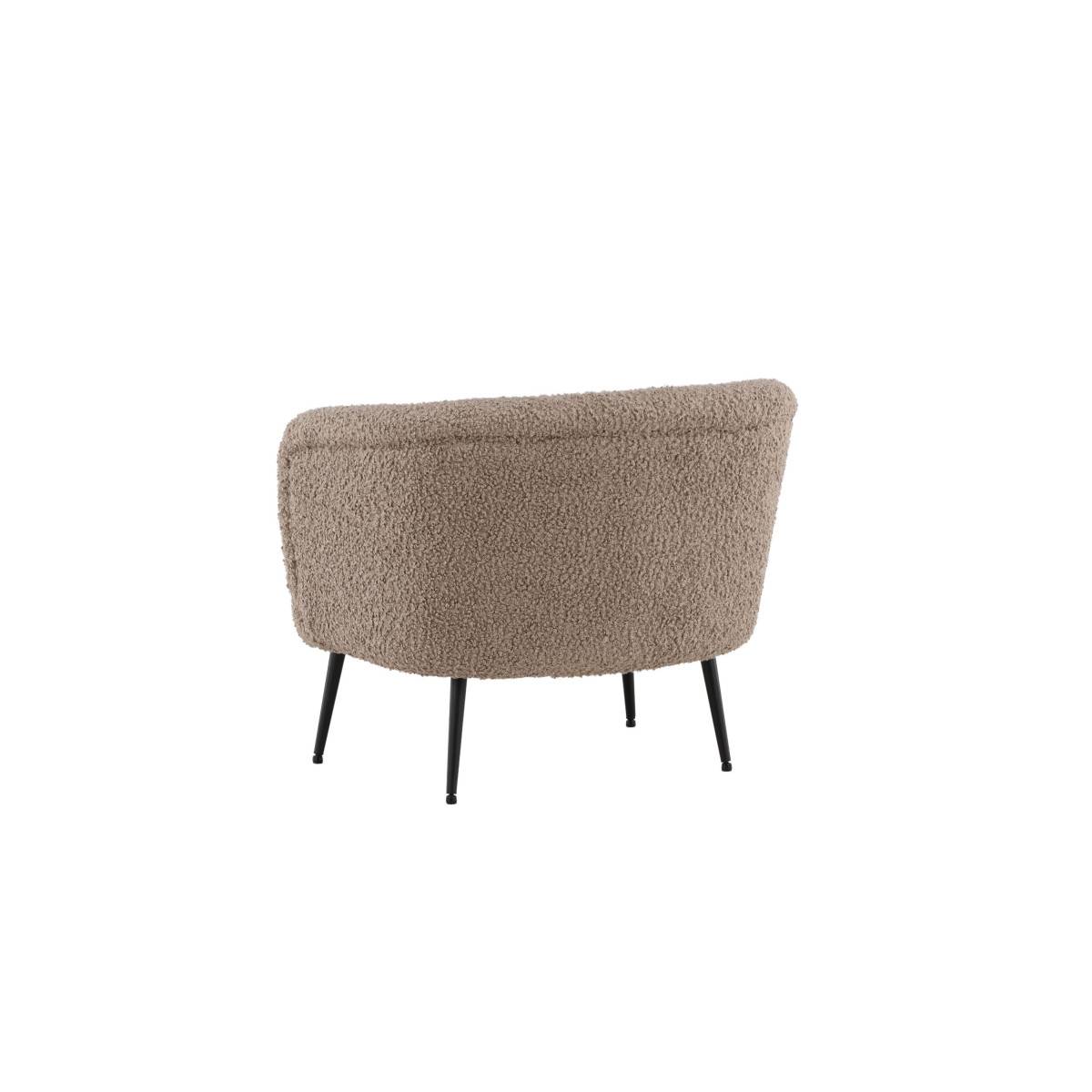 Paris Prix - Fauteuil Design Bouclette "Nordkoster" 81cm Beige Foncé - Image 10