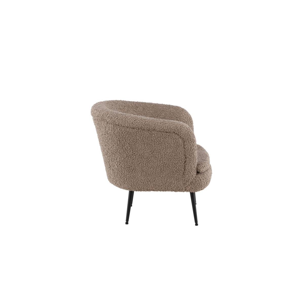 Paris Prix - Fauteuil Design Bouclette "Nordkoster" 81cm Beige Foncé - Image 2